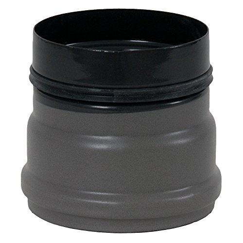 Preisvergleich Produktbild Ofenanschlussstück für Pelletofen, ø 80 mm, mit 2 Sicken, Steckrichtung zum Schornstein grau (emailliert)