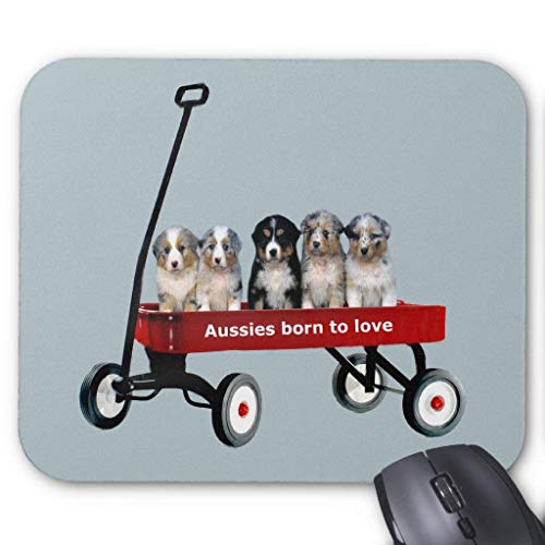 Preisvergleich Produktbild HYYCLS Australian Shepherd Pups in Wagon Mousepad