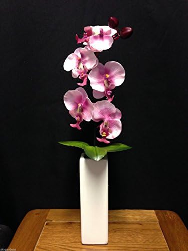Large Artificial Plants - White Or Pink Orchid Flowers In Tall Plant Pot ,Pink