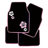 IMDIFA 404 Set de 4 Tapis Moquette Hibiscus, Noir