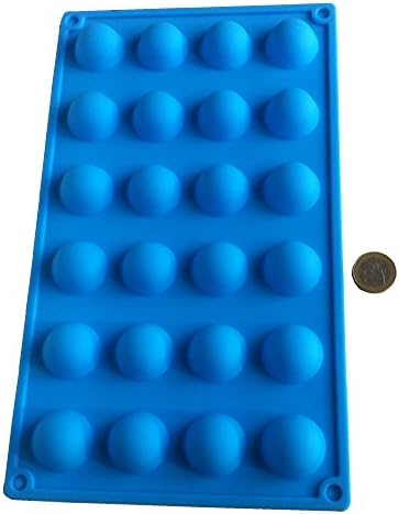 Royal Houseware 24 Half Balls, Silicone Mould, Baking Mould, Chocolate Mould, Cake Mould, Ice Cube Mould, Chocolate Mould, Cupcake, Biscuit, Cakes, Craft Decorating, Square Round Shape