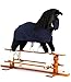 The 1 for U Black Rocking Horse Shadow with Blue Blanket and Nose Bag