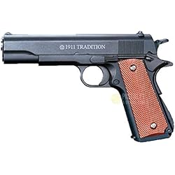 Plan beta Saigo Airsoft-Pistolet à Billes 1911 Tradition Noir à Ressort, matière:métal-Rechargement Manuel-Puissance: 0,5 Joule