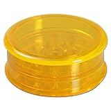Durchmesser: Ø60mm Grinder Kräutermühle Acryl mit Vorratsdose in Farbe Gelb von PatchouliWorld Ø60mm