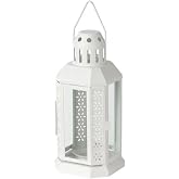 IKEA ENRUM Beyaz Dekoratif Fener, 22 cm, Mum Işığı İ&ccedil;in