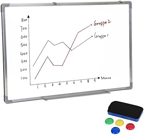 Seelux® Drywipe Magnetic Whiteboard with Aluminum Frame Pen Tray (35 x 50cm)