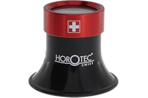 KD89 Horotec 00.025 - Lente d'ingrandimento per orologiaio, con anello a vite, in alluminio, colore: rosso, leggero e robusto, finitura perfetta