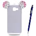 Produktbild Samsung Galaxy A3 / 2016 Strass Hülle, Yokata Weiche TPU Silikon Cover Diamant 3D Mouse Ear Design Bling Durchsichtig Schutz Glitzer Clear Klar Transparent Case Cover Back Handytasche + 1 * Stylus Pen + Lanyard Strap x 1