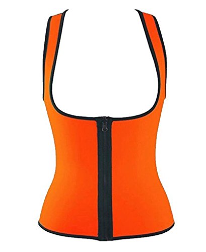 DODOING Damen Zipper Sport Waist Cincher Training Sport Korsage Korsett Corsage Schwitzen Sauna Neopren Weste Tank Top für Gewichtsverlust - 2