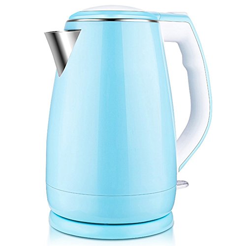 JIAJU Bouilloire lectrique en Verre sans Fil DE 2,2 L - bullition Rapide et silencieuse avec Un lment bullition Rapide de 1 800 W - Cruche Del Bleue illumine
