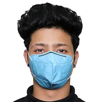 Allin Exporters N95 5 Layer Disposable Kids Face Mask with Nose Pin & Earloop (Sky, 1 PC)