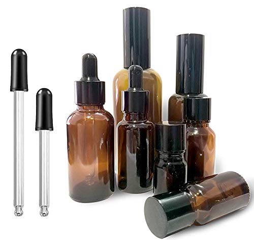 7 Stück Essential Öl Flasche Bottles Leer Amber Glasses Spray Flaschen DIY Blends Supplies Tool & Zubehör Parfüm-Aromatherapie Carrier Oil Kit Bulk Essentials (7Mit Sprühflaschen kombinieren)