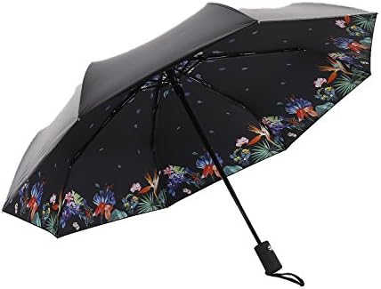 Fashion Sun umbrella,Fully-automatic Anti-UV windproof three folding umbrella for women/ladies,stylish Sunscreen umbrella,auto open/close,UPF70+,8 Ribs travel umbrella (Broken flower)