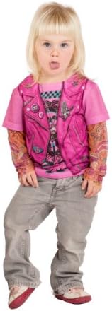 Faux Real Tees Toddler Biker Girl (4 Years, Pink)