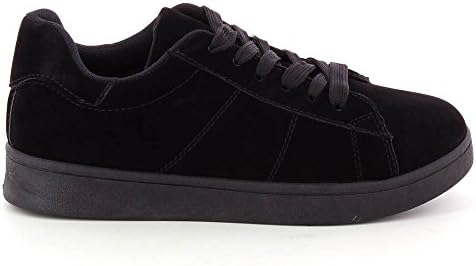 Go Tendance Sneakers style suede soft with platform 2 cm - Black, UK 5