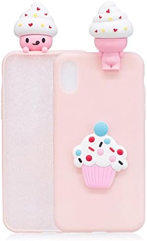 iphone X 3D Cartoon Cute Rubber Protective Case Ice Cream, Soft TPU Silicone Christmas Phone Case Cover For iphone X