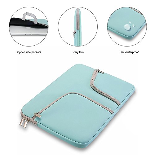 Evershop® Reißverschluss Aktenkoffer Handtaschen Hülsen Beutel Abdeckungs Fall für Macbook Air,Pro & Universal Laptop (13 Zoll,Blaugrau) - 3
