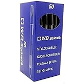 Pack of 50 Black Ballpoint Pens Stylostik Unit Black