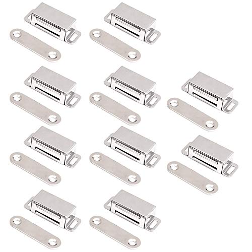 Preisvergleich Produktbild 10 stk. Magnetschnaepper Magnetverschluss Magnetschloss Tuermagnet Moebelmagnet Magnet Schranktuer Tuerschliesser Balkontuerschnapper Edelstahl Schrankmagnet Magnetischer Haltekraft 8kg