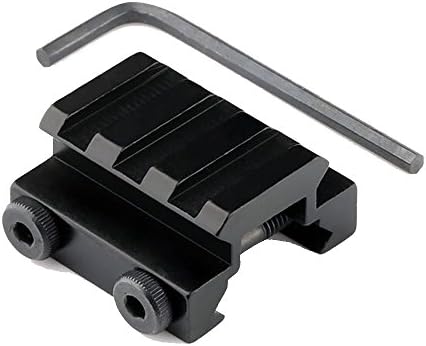 Black 1/2" 3 Slot 20mm Weaver Picatinny Low Riser Rifle Base/Scope Mount Rail