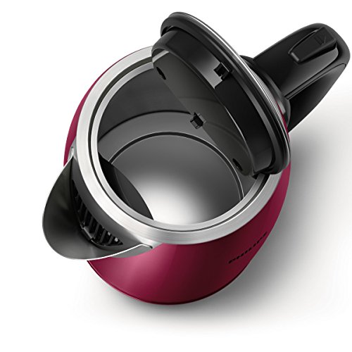 Philips HD9322/33 Wasserkocher 2.200 W, 1,7 L, Tassenazeige, Kalkfilter burgunderrot - 2