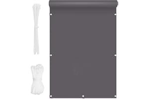 CHBIN Privacy Shield Screen Cover 0.7x8m Balcony Privacy Net Alcony Enclosure UV Protection Waterproof with Eyelets Nylon Cable Ties and Cord for Yard Lawn Pergola Decking Pool, Dark Gray