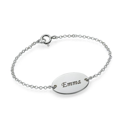 Ihr Persönlicher Schmuck Graviertes 925er Sterling Silber Baby Armband – kostenlose Gravur!