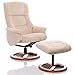 Produktbild Oriental Leather Co Ltd (Großbritannien) Chenille Textil Relaxsessel, Liegesessel “The Mandalay” mit Hocker, Beige