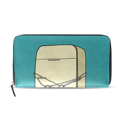 Preisvergleich Produktbild Kühlschrank elektrische muster lange pass kupplung geldbörsen reißverschluss brieftasche fall handtasche geld veranstalter tasche kreditkarteninhaber für dame frauen mädchen männer reisen geschenk