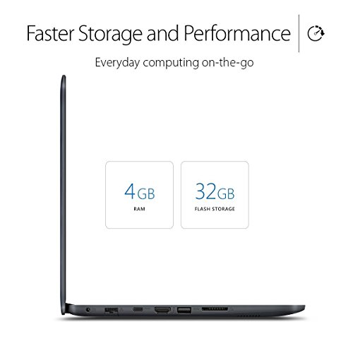 ASUS VivoBook L402NA-GA042TS 14 1 inch HD Notebook Pre-Installed with Microsoft Office 365  Intel Dual-Core Celeron N3350 Processor  4 GB RAM  32 GB e