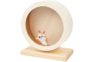 TINMAGI Hamsterrad holz, Kleintierspielzeug Laufrad,für kleine Haustiere, geräuscharmes Laufrad für Ruhe und Bewegung von syrischen Hamstern, Rennmäusen, Ratten, Mäusen, Zwergen(Φ/ 15 cm)