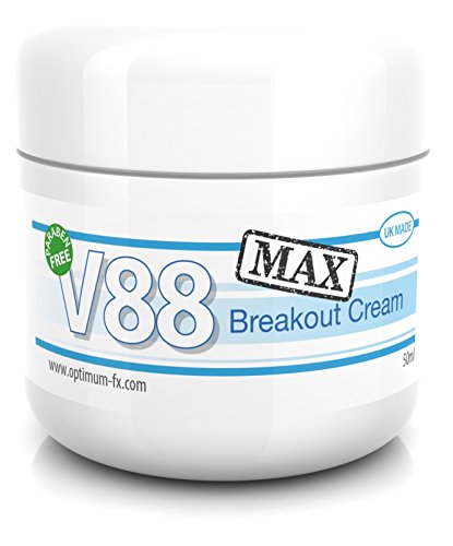 V88 MAX Breakout Cream DOPPIA FORZA con Acido Salicilico per Punti Neri Imperfezioni e Problemi Della Pelle SENZA Parabeni da 50 Grammi