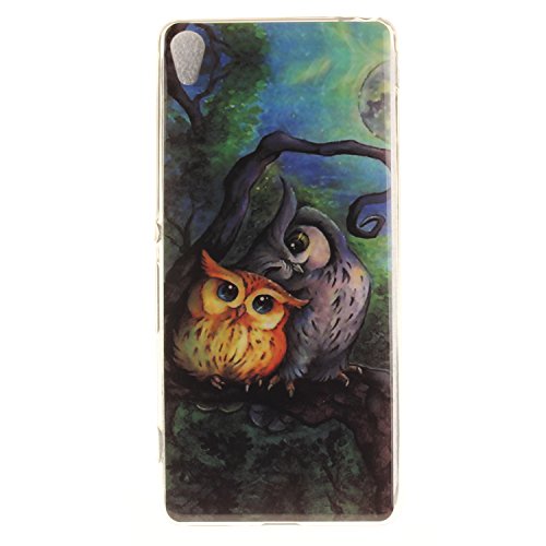 Sony XA Hülle, Xperia XA Hülle Case, Cozy Hut Sony Xperia XA Hülle TPU Case Schutzhülle Silikon Crystal Clear Case Sony Xperia XA (5 Zoll) Hülle Case Cover Ultra-Transparente Flexible TPU Bumper Handy Tasche Case Cover Etui Hülle mit Anti-Rutsch Kratzfest – Malerei Owl - 2