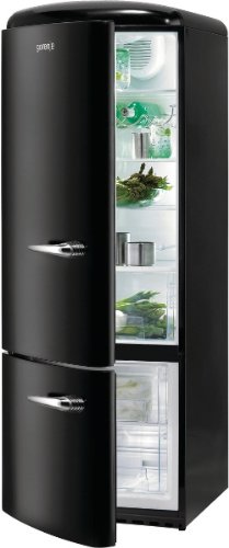 Gorenje RK 60319 OBK-L Khl-Gefrier-Kombination / A++ / Hhe 170 cm / Khlen: 231 L / Gefrieren: 53 L / Schwarz / DynamicCooling-System / LED Beleuchtung / Flaschengitter / Oldtimer / Retro Collection