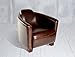 Produktbild Gemütlicher Echtleder Clubsessel in braun Antik-Optik Vintage mit angenehmer Polsterung - Relaxsessel Bürosessel Loungesessel Zigarrensessel Sessel Cocktailsessel