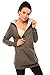 Purpless Maternity 2in1 Pregnancy and Discreet Nursing Hoodie with Zips 9052 (UK 14, Dark Gray Melange)