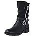 Produktbild UEVOS Stiefeletten Damen Retro-Lokomotive Motorradstiefel Combat Ankle Combat Boots Wasserdicht mit beschlagenen Low Block Schuhen Gr.35-43