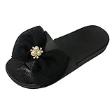 Yvelands Damen Sandalen Mode Blume Wedges Flip Flops Plateau Slipper Hausschuhe Strandschuhe Bequeme Flip Flop römischen Sandalen(CN-45,Schwarz3)