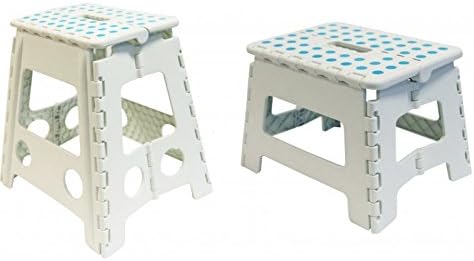 Folding Stool Step Stool Bath Stool Collapsible Step Stool Stool Step Step Folding Step b.150kg – Set of 2 White