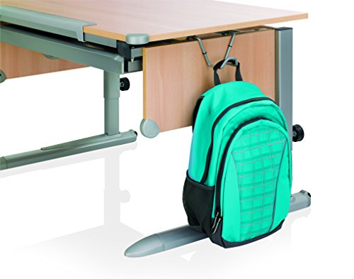 Kettler Schultaschenhaken – Farbe: silber – Haken Schultasche für Kettler Kinderschreibtische Cool Top, College Box, Kids Comfort und School – Artikelnummer: 06701-017 - 2