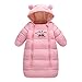 Produktbild Baby Schlafsack 3 Tog, Neugeborenen Langen Ärmeln mit Kapuze Strampler Winter Reißverschluss Vorne 0-3 Monate,Rosa