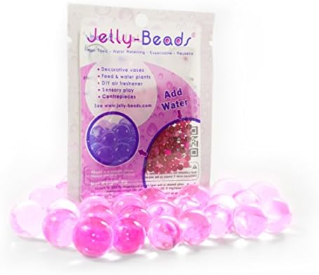 Jelly Beads ® - Pink 10 x 5g - Decorative water retaining expanding beads - Ideal for vases, weddings, centrepieces, DIY air fresheners and sensory play