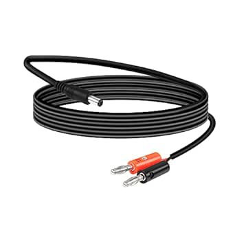 QIANRENON Spina a banana da 4 mm a cavo di ricarica DC5,5 mm × 2,1 mm, cavo di alimentazione DC5521 maschio a doppia banana, 18 AWG, per