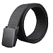 Produktbild WOCACHI Herren Gürtel Wild Men Leinwand Belt hypoallergen Metall frei Kunststoff Automatik Buckle (Schwarz)