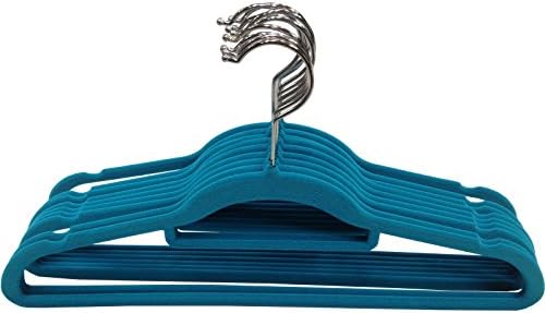60 X NEW BLUE NON SLIP HANGER VELVET FLOCKED COAT CLOTH TROUSER HANGING HANGERS