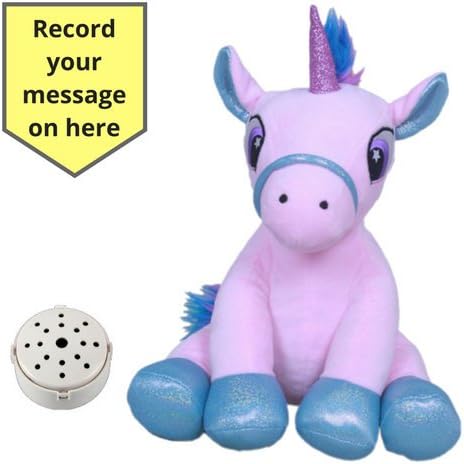 Recordable Teddy Bear Gift - Baby Heartbeat Bear - Unicorn (10"/25cm Pink Glitter Unicorn with Gift Box)