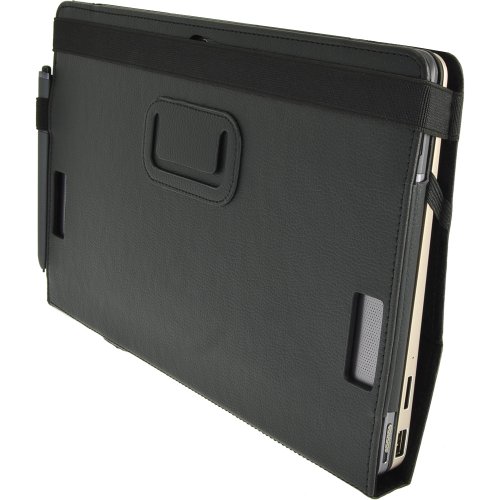 igadgitz Schwarz PU Ledertasche Hülle Folie Cover für Asus Vivo Tab TF810 11.6″ Tablet mit Multi Winkelbetrachtung Stand + Tastatur Dock - 8