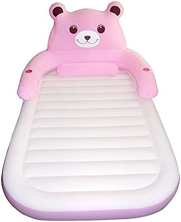 Inflatable bed / air bed / double home cartoon bear Air mattress / outdoor lunch break portable (150x230, pink)