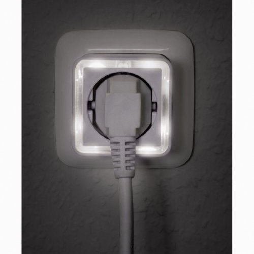 Hama Cube Nachtlicht (stromsparendes LED-Orientierungs- und Stimmungslicht mit Dämmerungssensor, integrierte Steckdose) weiß - 2