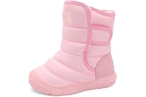 JIASUQI Toddler Snow Boots Boy Girl Wide Winter Boots with Faux fur Lined Warm Winter Shoes for Indoor Outdoor